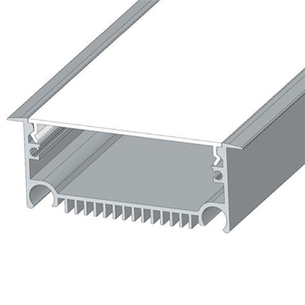LED-профиль алюминиевый, врезной, широкий, 3 метра (ЛСВ70_3) - фото №1