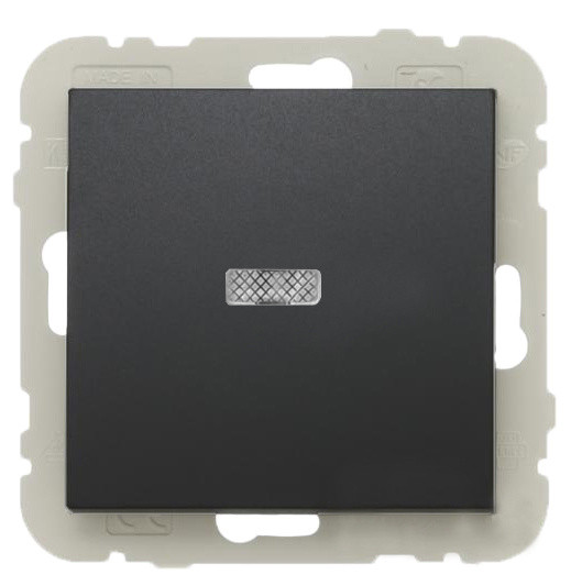 Одноклавишный выключатель Logus 21012 TPM 10АХ 250В с подсветкой (черный матовый)