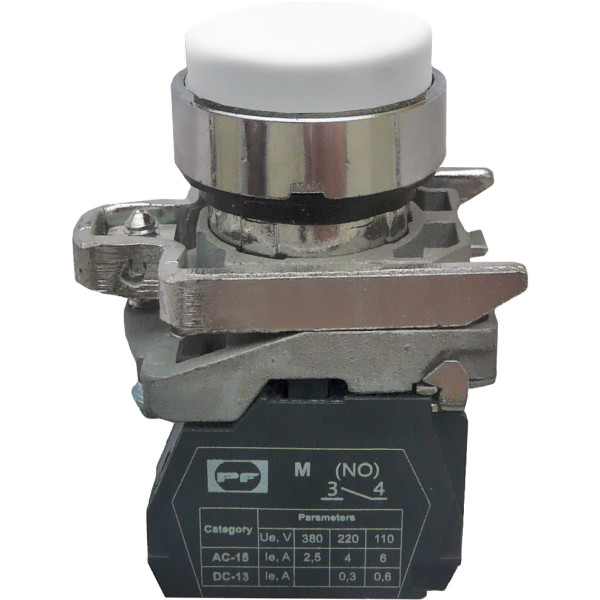 Кнопка Promfactor FP4-BL11 1NO біла (FP4-BL11)