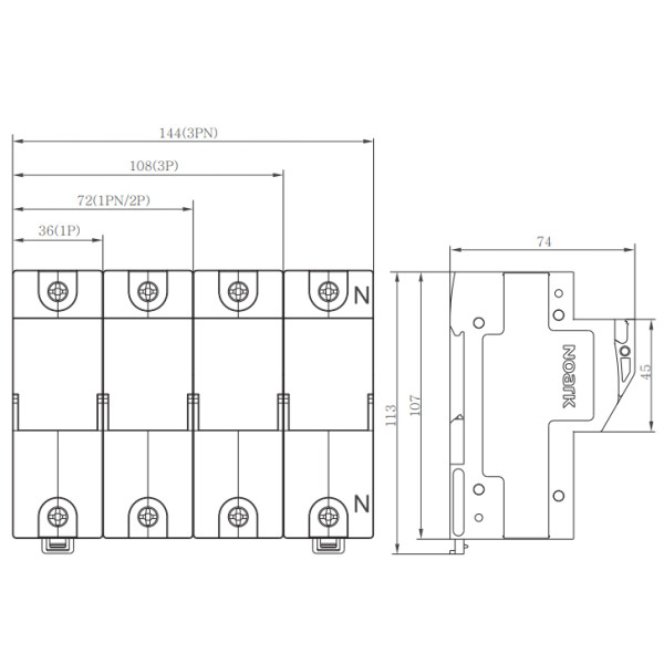 Держатель-разъединитель предохранителей NOARK Ex9F-22 1P 100A 22x58мм (104484) - фото №1