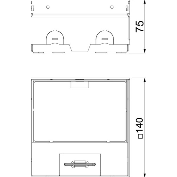Розетковий люк OBO Bettermann (7368290) UDHOME ONE 1x розетка 250В 16A для покриття 15мм, (h=75...105мм) 140x140x75мм - фото №3