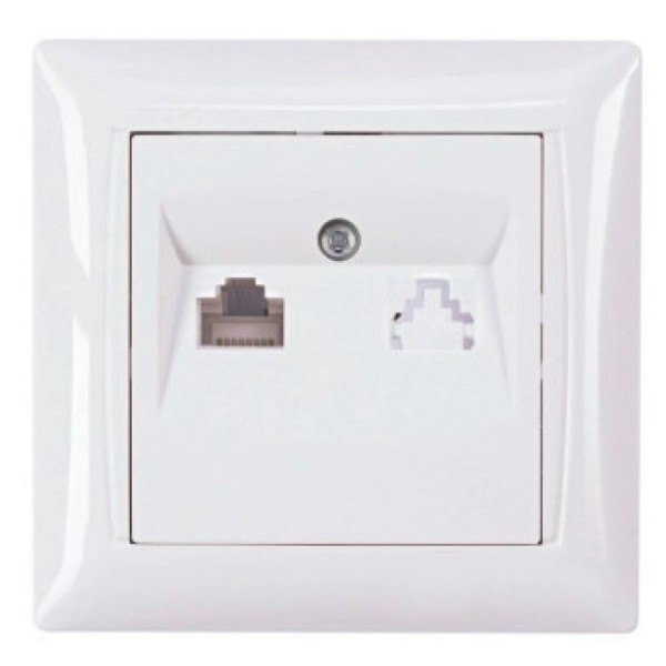 Компьютерная розетка TNSy Latina IP20 белая (TNSy5000164)