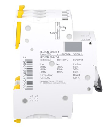 Автоматический выключатель Schneider Electric A9F89340 iC60H 3P 40A C - фото №2