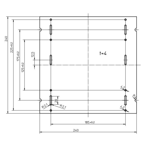 Монтажна пластина комбі боксу Spelsberg AK MPI 2 (240х240х4мм) для AKL/AKi 2-4 - фото №1