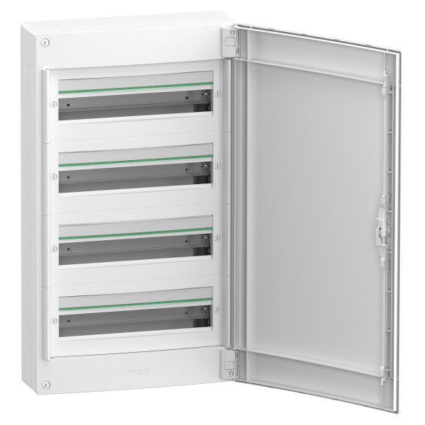 Навесной щит Schneider Electric PrismaSeT XS LVSXQ418 4 ряда 72М белые двери - фото №1