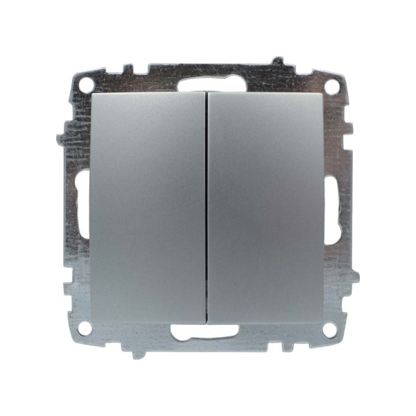 Выключатель ELBI ZENA Silverline серый металлик 2кл без рамки ( 609-011000-202 )