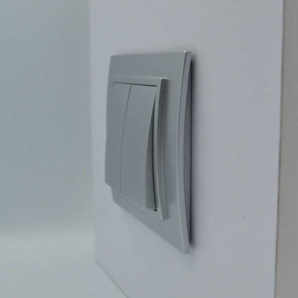 Выключатель ELBI ZENA Silverline серый металлик 2кл без рамки ( 609-011000-202 ) - фото №2