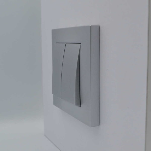 Выключатель ELBI ZENA Silverline серый металлик 2кл без рамки ( 609-011000-202 ) - фото №4