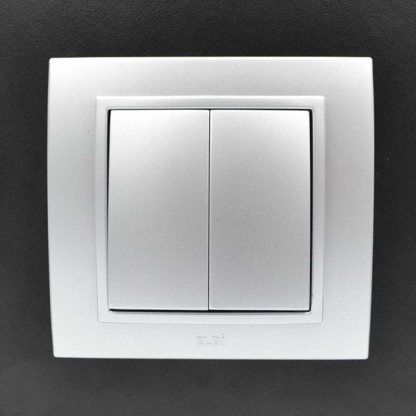 Выключатель ELBI ZENA Silverline серый металлик 2кл без рамки ( 609-011000-202 ) - фото №7