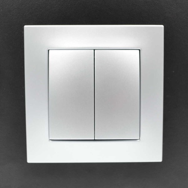 Выключатель ELBI ZENA Silverline серый металлик 2кл без рамки ( 609-011000-202 ) - фото №8