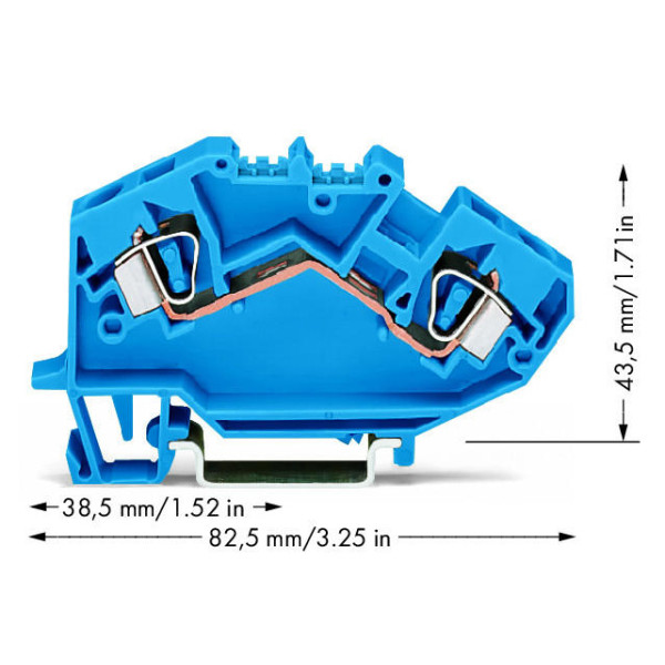 Клема Wago 782-604 6мм² (синя) - фото №1