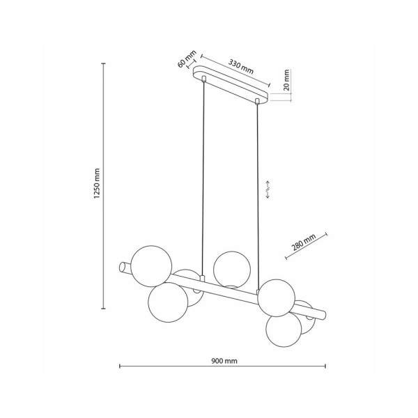 Подвесной светильник, люстра TK Lighting 5905 Estera G9 7x6W IP20 - фото №4
