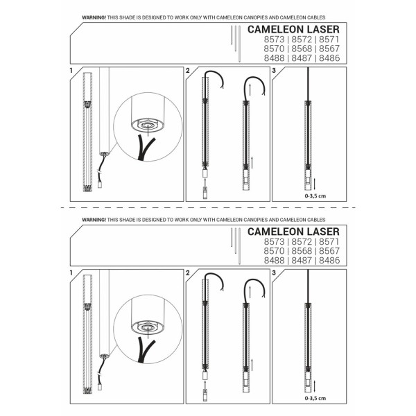 Абажур Nowodvorski 8488 Cameleon Laser 1000 G9 Wh - фото №4