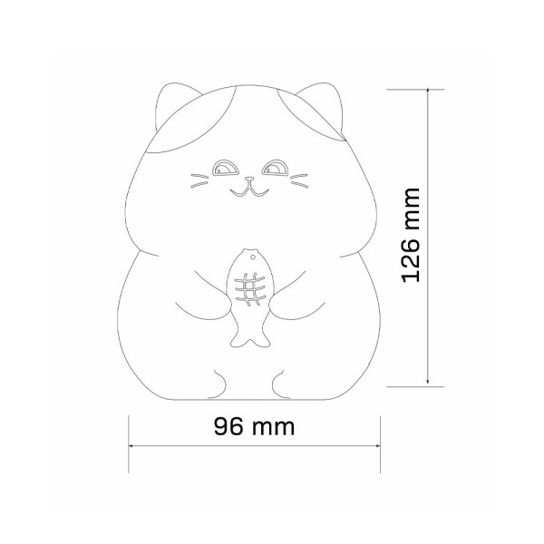 Нічник Котик, настільна лампа з акумулятором Goldlux 327642 Gatto Led 1x1W 3000K+RGB 59Lm IP20 - фото №3