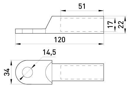 Медный кабельный наконечник E.Next e.end.stand.dt.150 (s039009) - фото №1