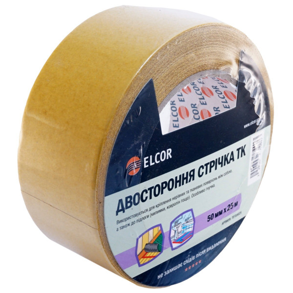 Двусторонняя лента Elcor 40206772 TEFB5025 на тканевой основе 50мм (25м)