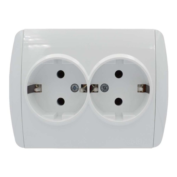 Розетка ELBI ZIRVE Fixline белая 2-я с заземлением ( 501-010202-907 )