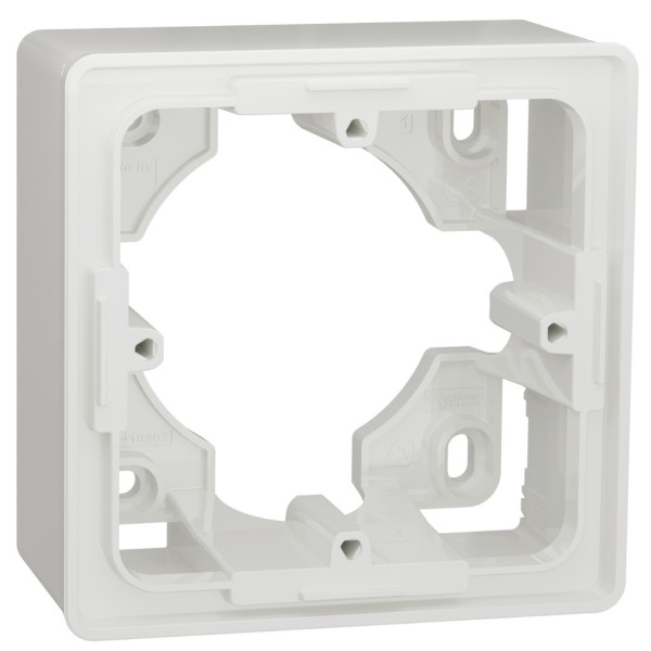 Однопостова коробка Schneider Electric NU800218 Studio для відкритої установки (біла)