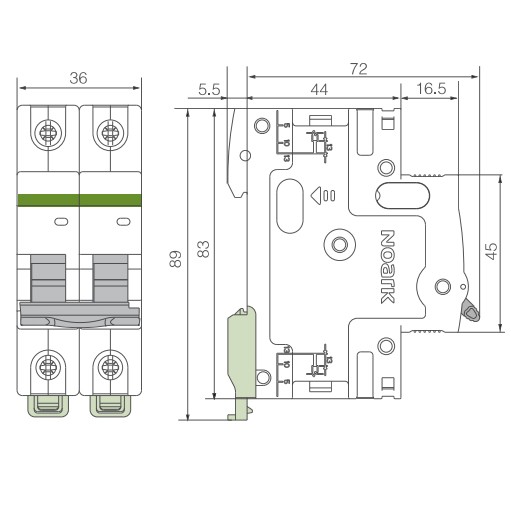 Выключатель нагрузки NOARK Ex9BI 2P 40A (102386) - фото №2
