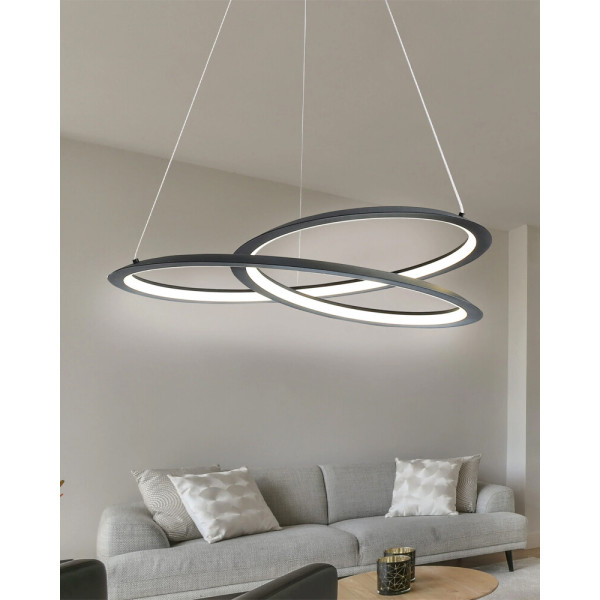 Подвесной светильник, люстра Goldlux 331106 Tango Led 1x44W 4000K 5300Lm IP20 Черный - фото №1