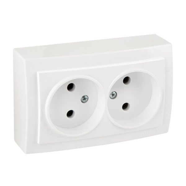 Розетка Nilson Themis біла 2-на без заземлення ( 26111024 )
