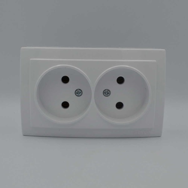 Розетка Nilson Themis біла 2-на без заземлення ( 26111024 ) - фото №1