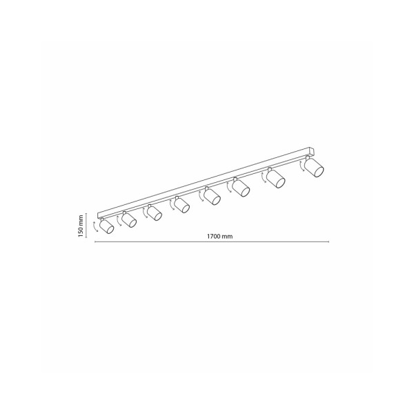 Світильник поворотний, спот TK Lighting 6879 Top GU10 8x10W IP20 Білий - фото №3