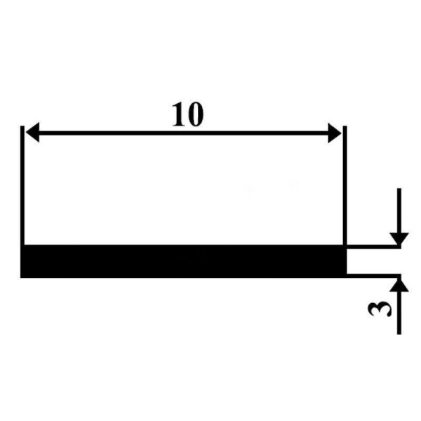 Алюмінієва планка 10х3мм, 2 метра (ЛП3) - фото №1