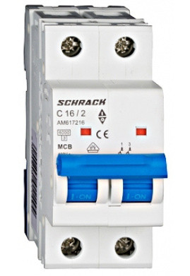 Автоматичний вимикач 16А 2P 6кА, Schrack Technik