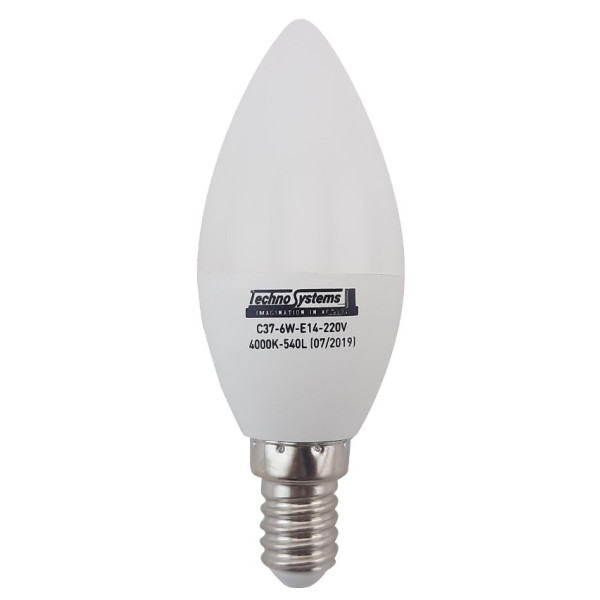 Світлодіодна лампа TNSy LED Bulb-C37-6W-E14-220V-4000K-540L ICCD GOLDEN (TNSy5000039)