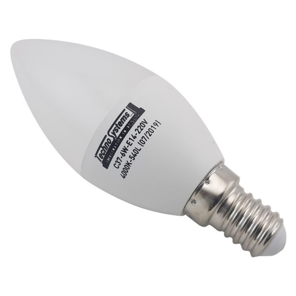 Світлодіодна лампа TNSy LED Bulb-C37-6W-E14-220V-4000K-540L ICCD GOLDEN (TNSy5000039) - фото №1