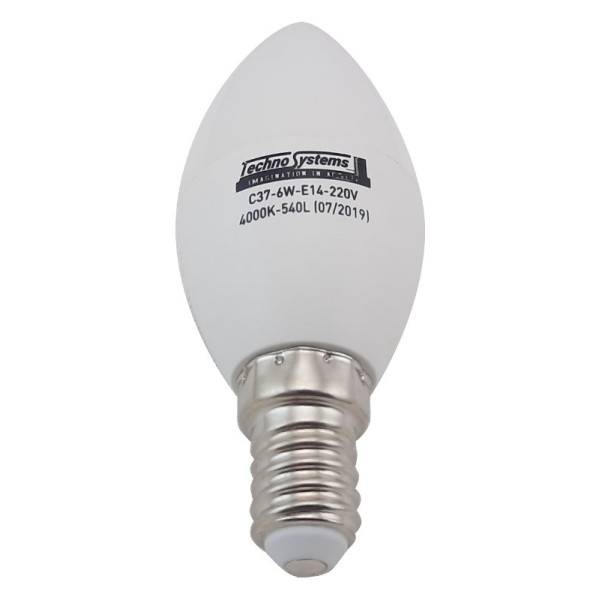 Світлодіодна лампа TNSy LED Bulb-C37-6W-E14-220V-4000K-540L ICCD GOLDEN (TNSy5000039) - фото №2