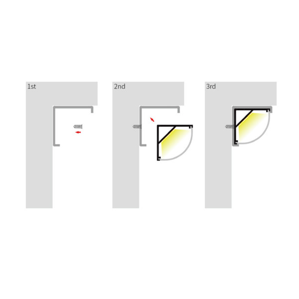 LED-профиль MLG угловой LP3030 с рассеивателем, 2 метра - фото №3