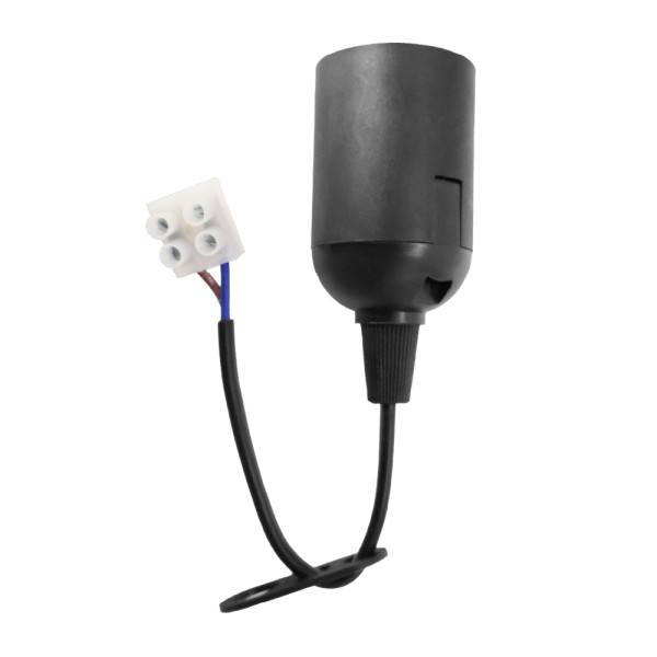 Патрон Е27 пластик VL280 + провод 180мм черный Violux ( 950019 )