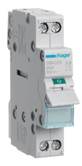 Выключатель нагрузки Hager SBN225 2P 25А/230В 1м - фото №1