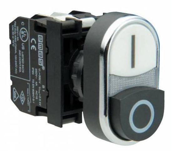 Выступающая сдвоенная кнопка EMAS CM102K21HB (1НО+1НЗ)