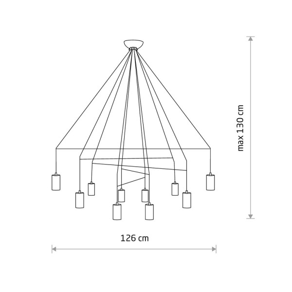 Люстра Nowodvorski 9680 Imbria GU10 10x10W IP20 чорна - фото №1