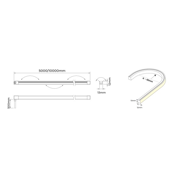 Гнучкий неон COLORS 24V IP67 24W RGB-3000K 5м (NMT1312-PRO-RGBWW) - фото №5