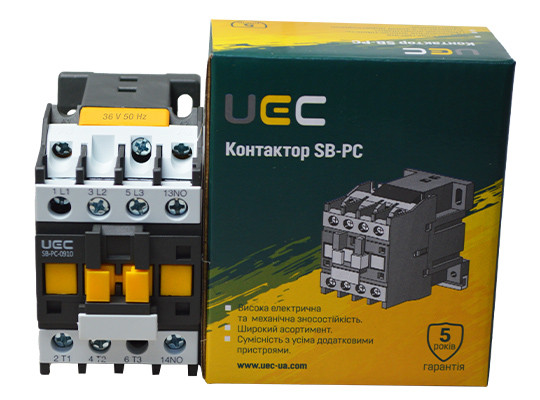 Контактор UEC SB-РC-009 9А 36В/АС3 1NO (PC1-SB-009-36-10) - фото №1