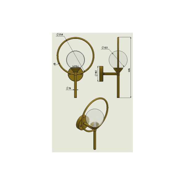 Бра, настенный светильник Pikart 22657-5 ARO - фото №1