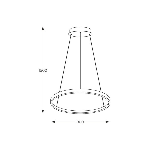 Підвісний світильник, люстра Zuma Line 2023201-GD80 Breno Led 1x36W 3000K/4000K/6000K 2100Lm IP20 Золотий - фото №1