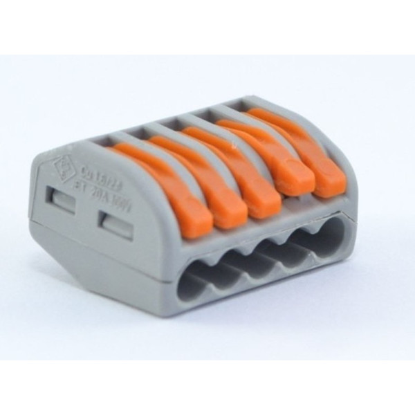 Клема на 5 проводів WAGO 222-415 з натискними важелями - фото №4