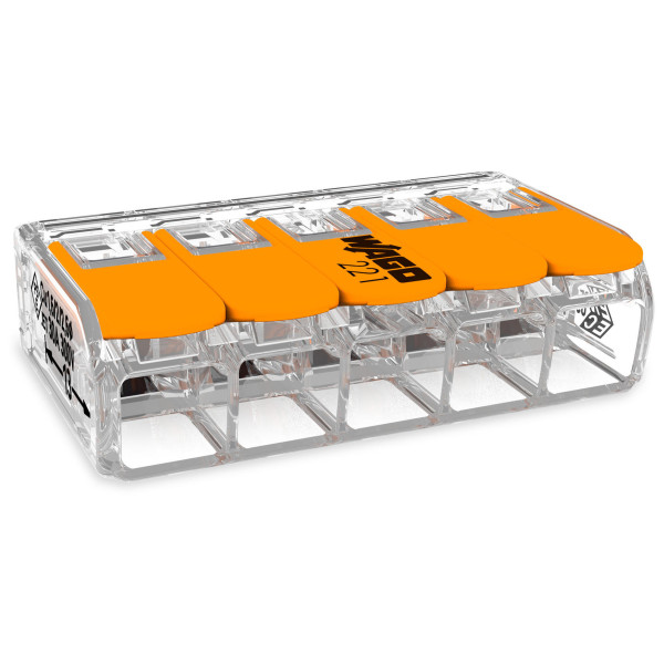 Клемма на 5 проводов 6мм.кв. 41А WAGO - фото №1