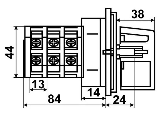 Пакетный переключатель Аско-Укрем ПКП Е9 1.822 A0110010001 (1-0 2 полюса) - фото №3