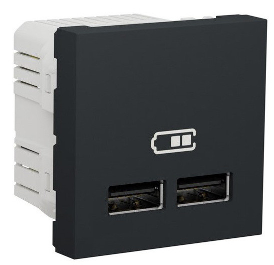 Двойная USB розетка Schneider Electric NU341854 2.1А 2М (антрацит)