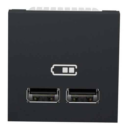 Двойная USB розетка Schneider Electric NU341854 2.1А 2М (антрацит) - фото №6