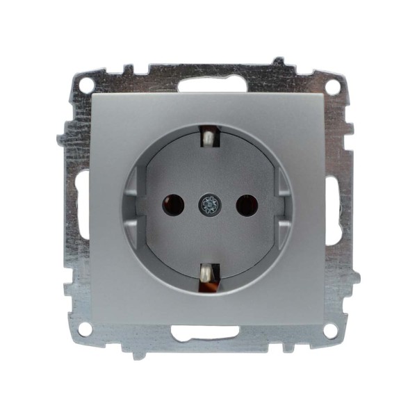 Розетка ELBI ZENA Silverline сірий металік 1-на з заземленням без рамки ( 609-011000-217 )