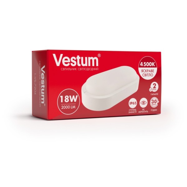 Овальный светильник Vestum 1-VS-7204 18Вт 4500K 220В - фото №2