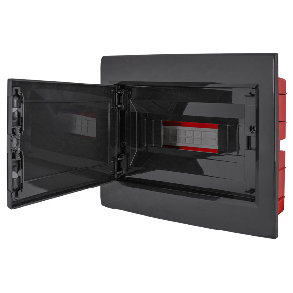 Встроенный пластиковый корпус E.Next e.plbox.pro.w.12b.black 12м черный IP40 (CP12912B) - фото №1