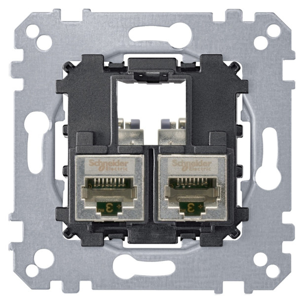 Механизм компьютерной розетки RJ-45 2-П cat.5е STP Merten, MTN4575-0012